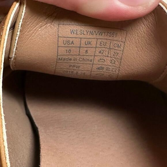 Vionic Weslyn Lace Up Oxford Loafers Size 10 Leather Tan Comfort Shoe Office - Picture 7 of 9